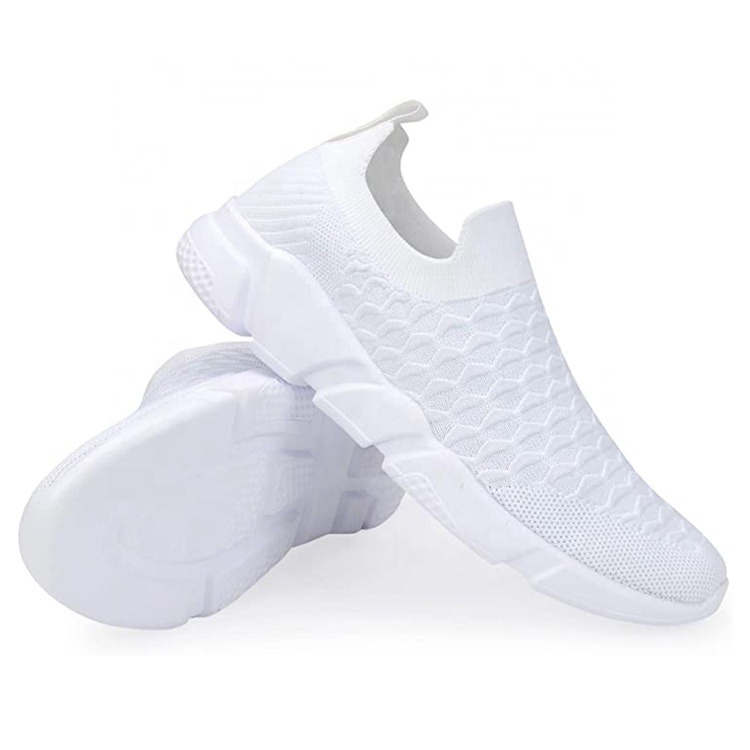 China New Fashion Style Hot Sales Men Women Sneakers Knitted Fabric Lightweight Casual Shoes Men